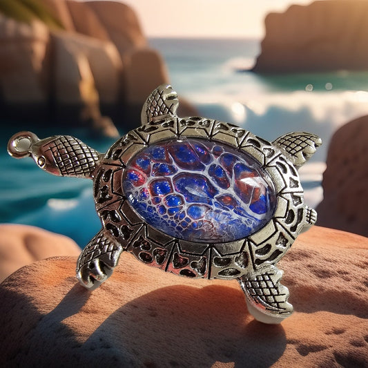 Patriotic Sea Turtle Pendant